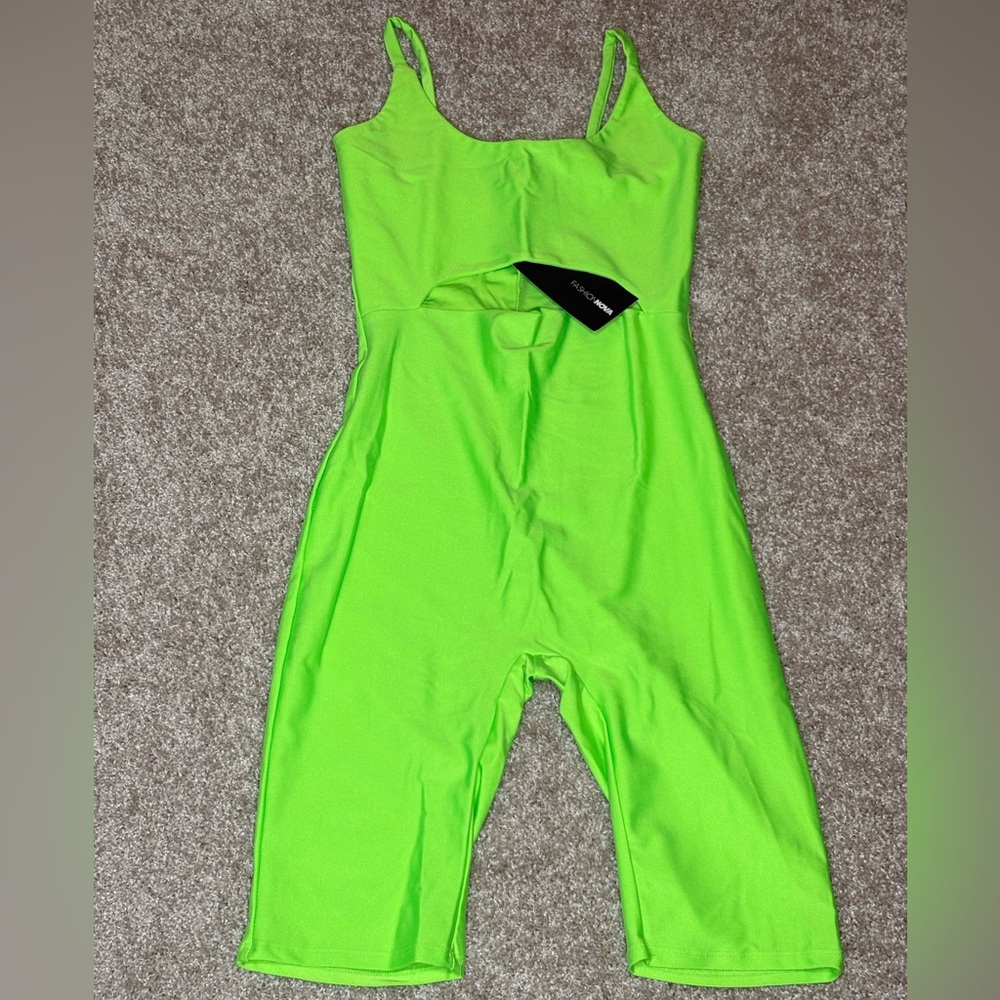 Fashion Nova Neon Green Statement Jumpsuit